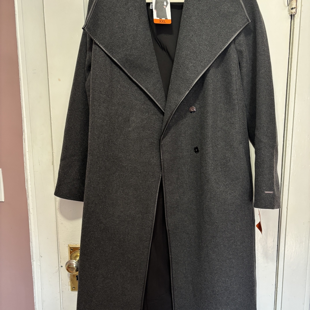 Tahari Dark Gray Trench Coat